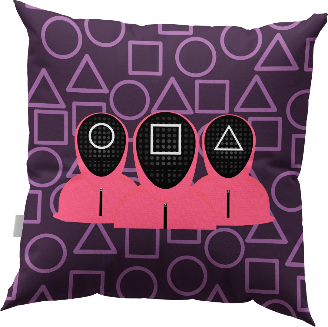 Декоративная подушка Shabu Игры в кальмара Стражи в масках №1 shabu-sg-09 32×32 мультиколор